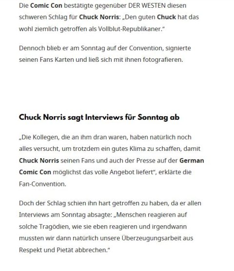 Chuck Norris Double im Gespräch mit der Zeitung DERWESTEN