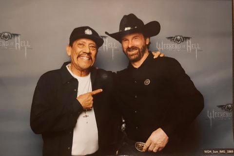 Chuck Norris Double mit Schauspieler Danny Trejo Machete