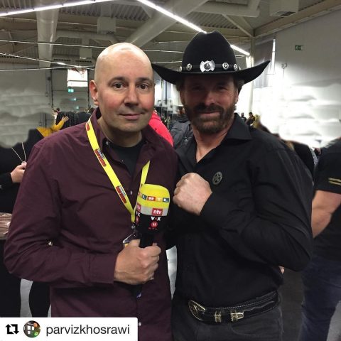 Chuck Norris Double mit Reporter Parviz Khosrawi RTL WEST